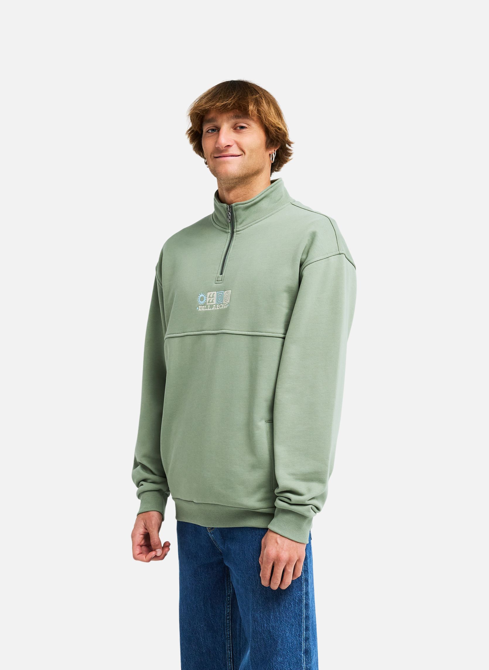 Sweats à capuche Burleigh Mock Neck homme vert Billabong Sweats à capuche Burleigh Mock Neck homme vert Vert
