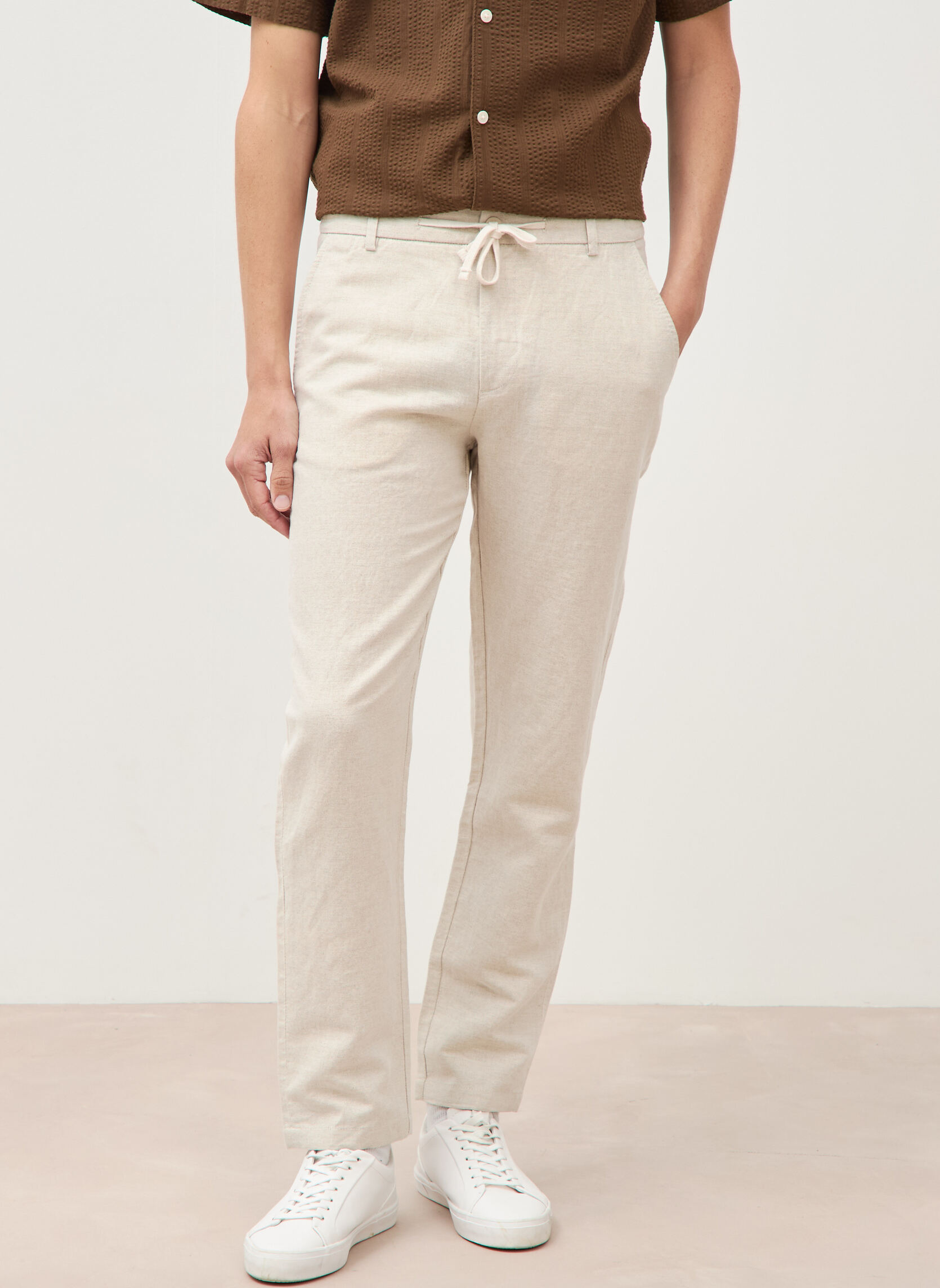 Pantalons droits NEWLISUM2H homme blanc Bonobo Pantalons droits NEWLISUM2H homme blanc Blanc