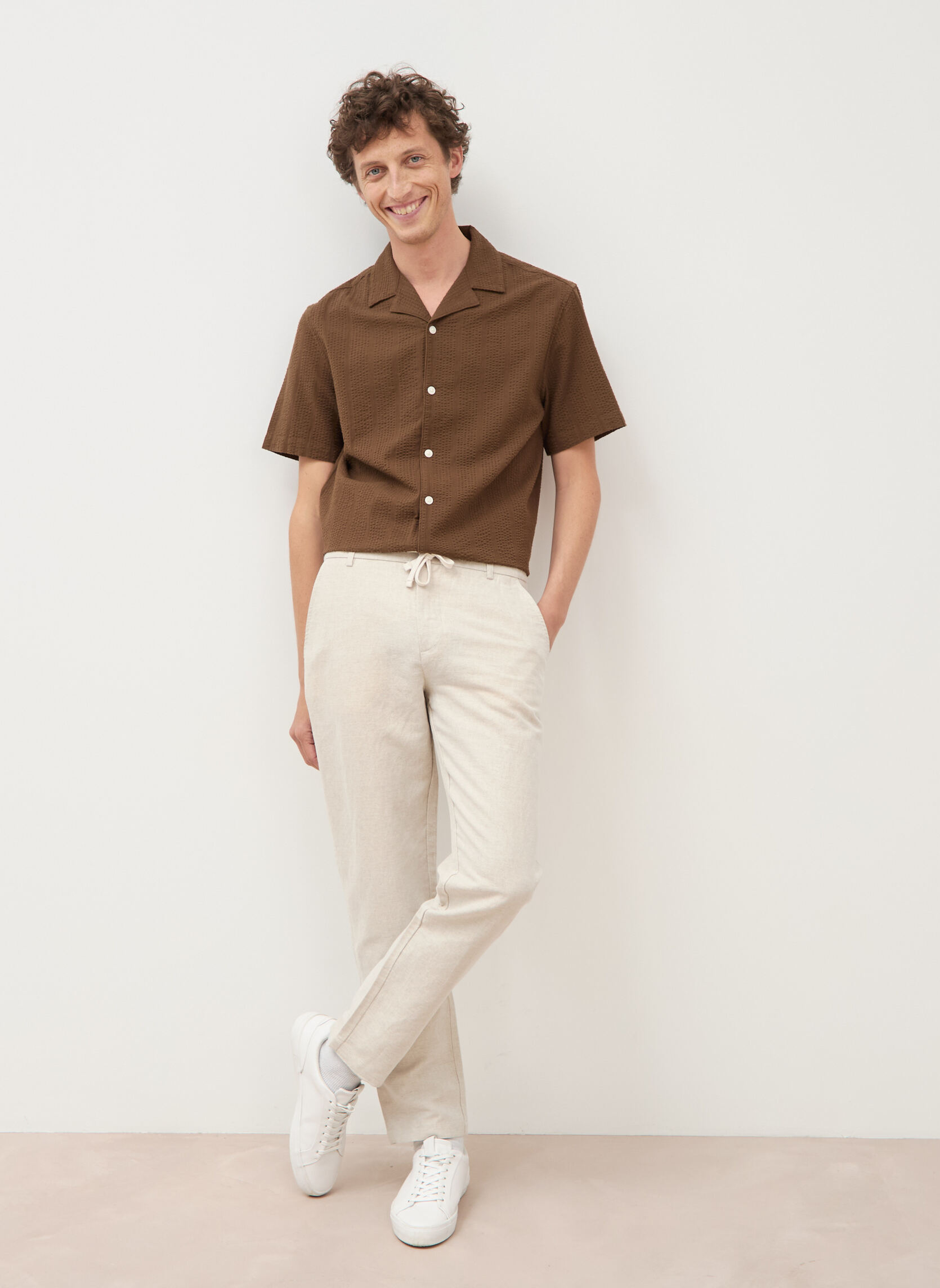 Pantalons droits NEWLISUM2H homme blanc Bonobo Pantalons droits NEWLISUM2H homme blanc Blanc