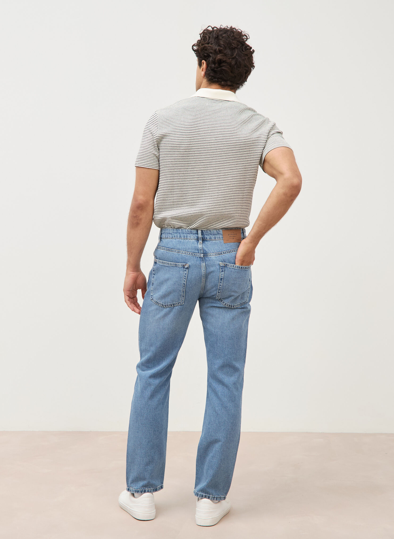 Jeans droit RIO-LINEN homme bleu Bonobo Jeans droit RIO-LINEN homme bleu Bleu clair