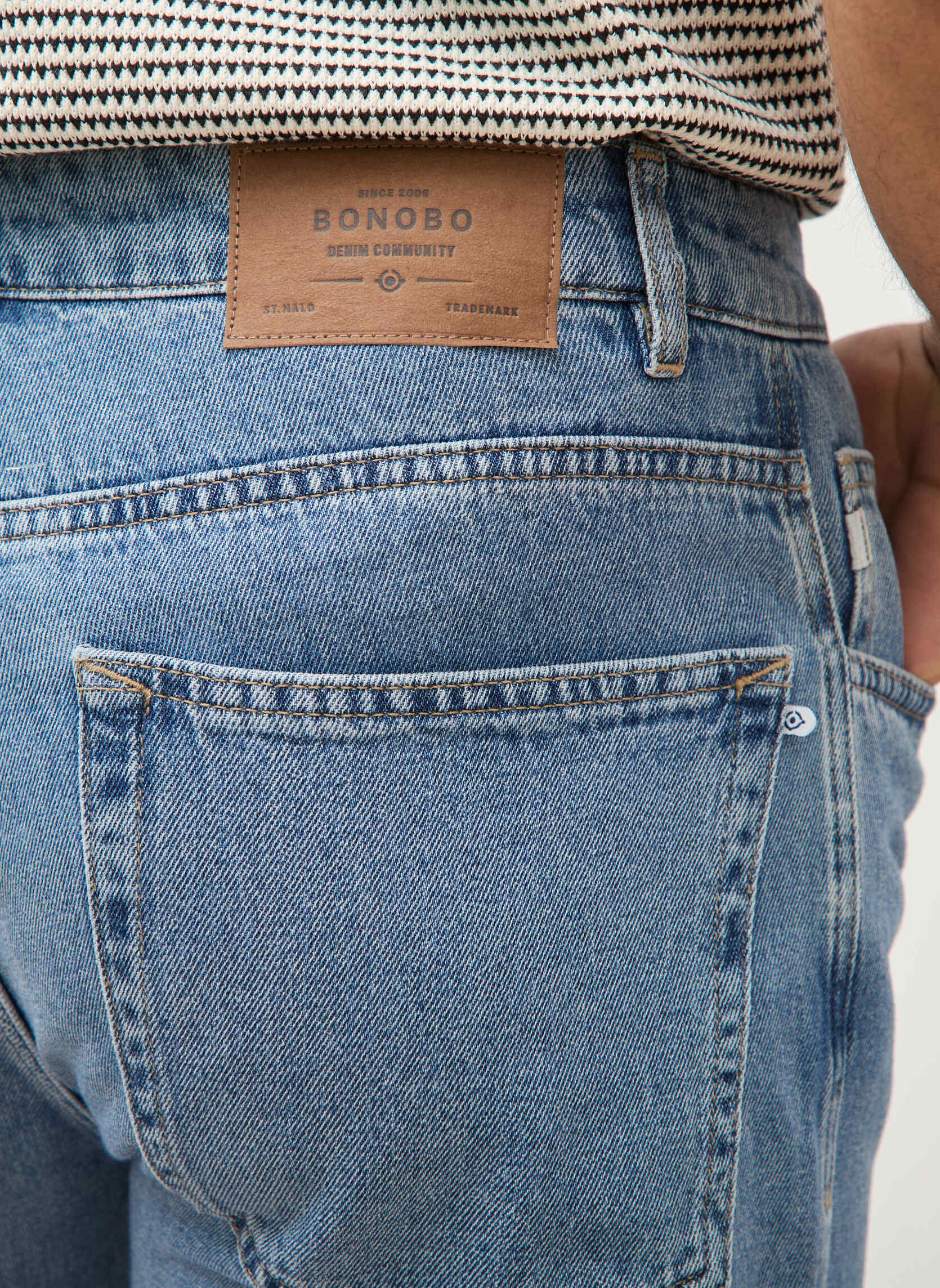 Jeans droit RIO-LINEN homme bleu Bonobo Jeans droit RIO-LINEN homme bleu Bleu clair