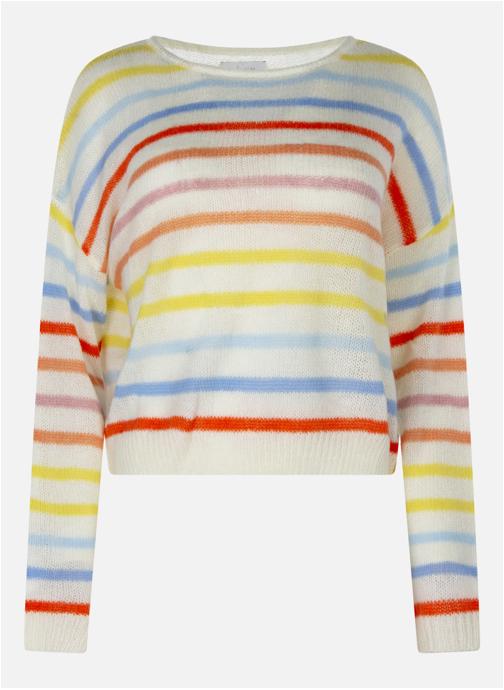 Teddy Smith Pulls Pull à rayures col rond droit - 31518068D femme blanc