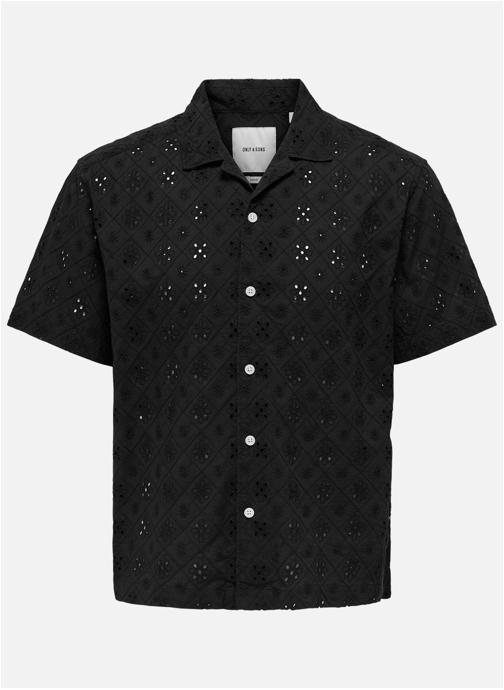 Only & Sons Chemises Chemise coton droite - 22033686 homme noir