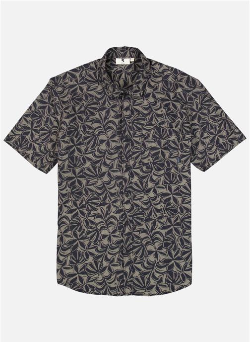 Garcia Chemises Chemise coton floral droit - P261290 homme bleu