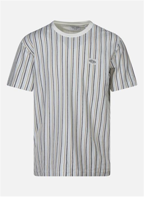 Teddy Smith Tee-shirts T-shirt coton à rayures droit - 11018155D homme blanc
