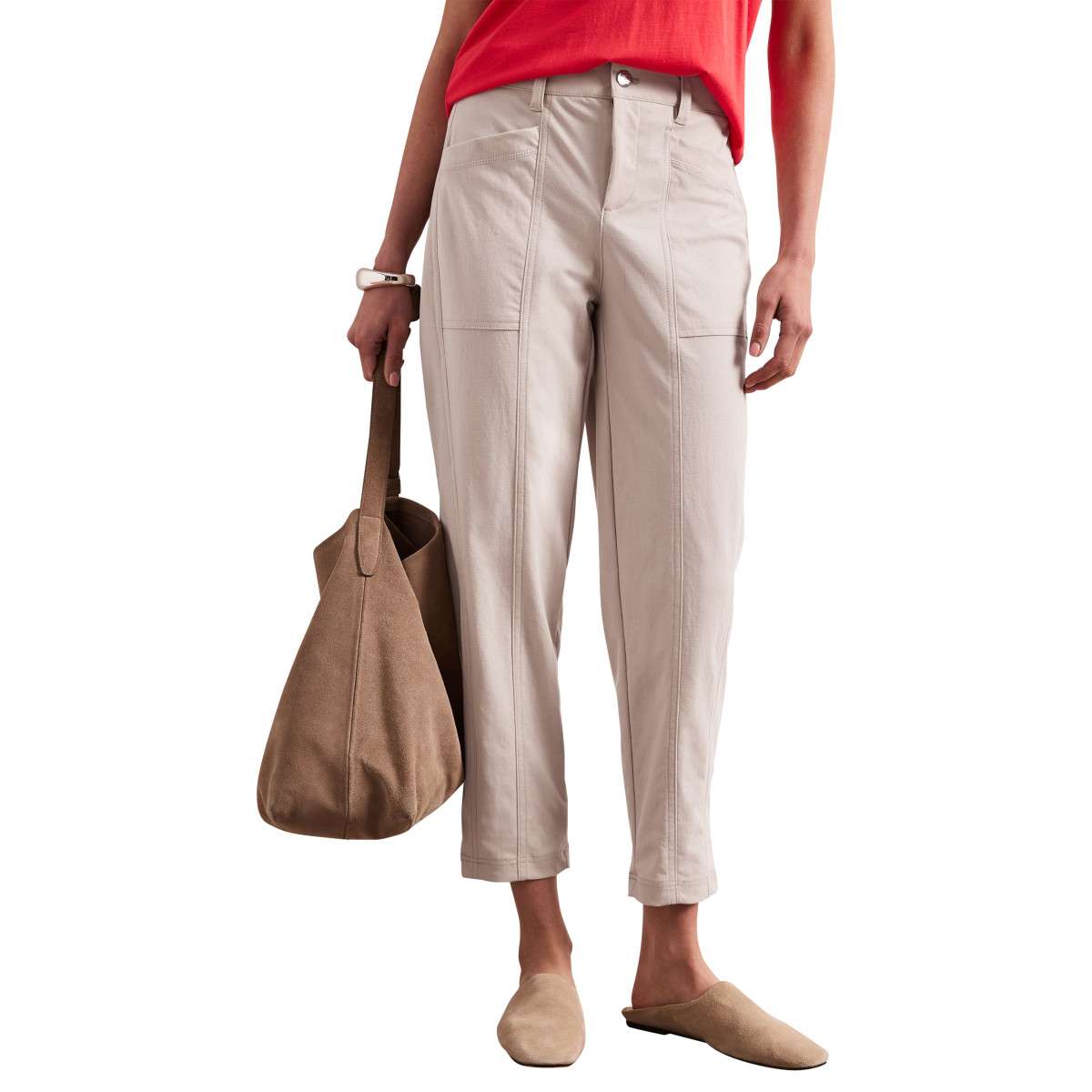 Pantalons droit Pantalon taille intermédiaire droit - 380801 28 femme beige Street One Pantalons droit Pantalon taille intermédiaire droit - 380801 28 femme beige Beige