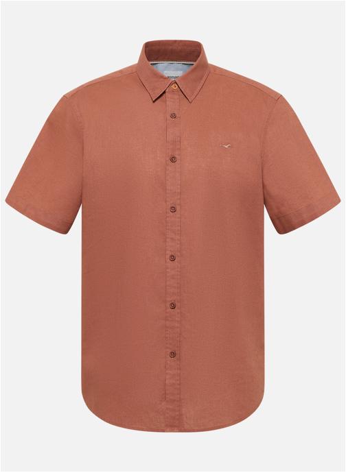 MUSTANG Chemises Chemise coton et lin mélangé droite - 1017845 homme rouge