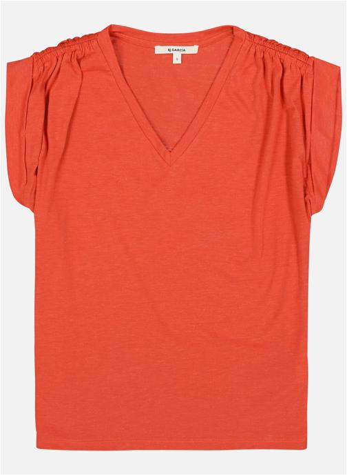 Garcia Tee-shirts T-shirt col v droit - P260206 femme orange