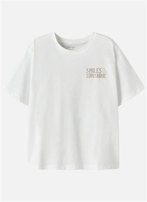 Name it Tee-shirts T-shirt coton biologique col rond droit - 13256695 fille blanc