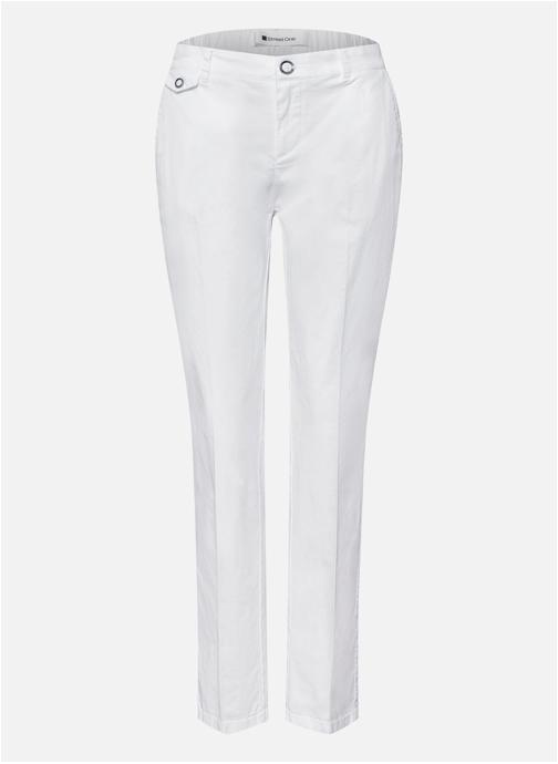 Street One Pantalons droit Pantalon coton taille intermédiaire droit - 380285 femme blanc