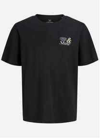 Tee-shirts T-shirt coton biologique col rond droit - 12302731 garçon noir