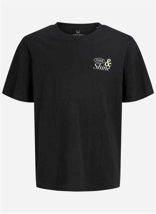 Jack & Jones Tee-shirts T-shirt coton biologique col rond droit - 12302731 garçon noir