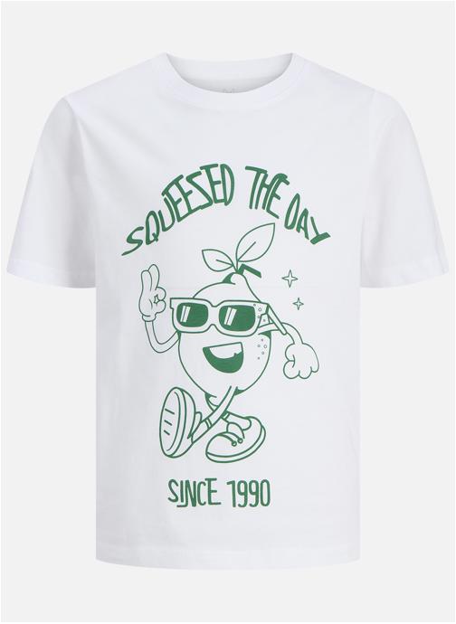 Jack & Jones Tee-shirts T-shirt coton col rond droit - 12289888 garçon blanc