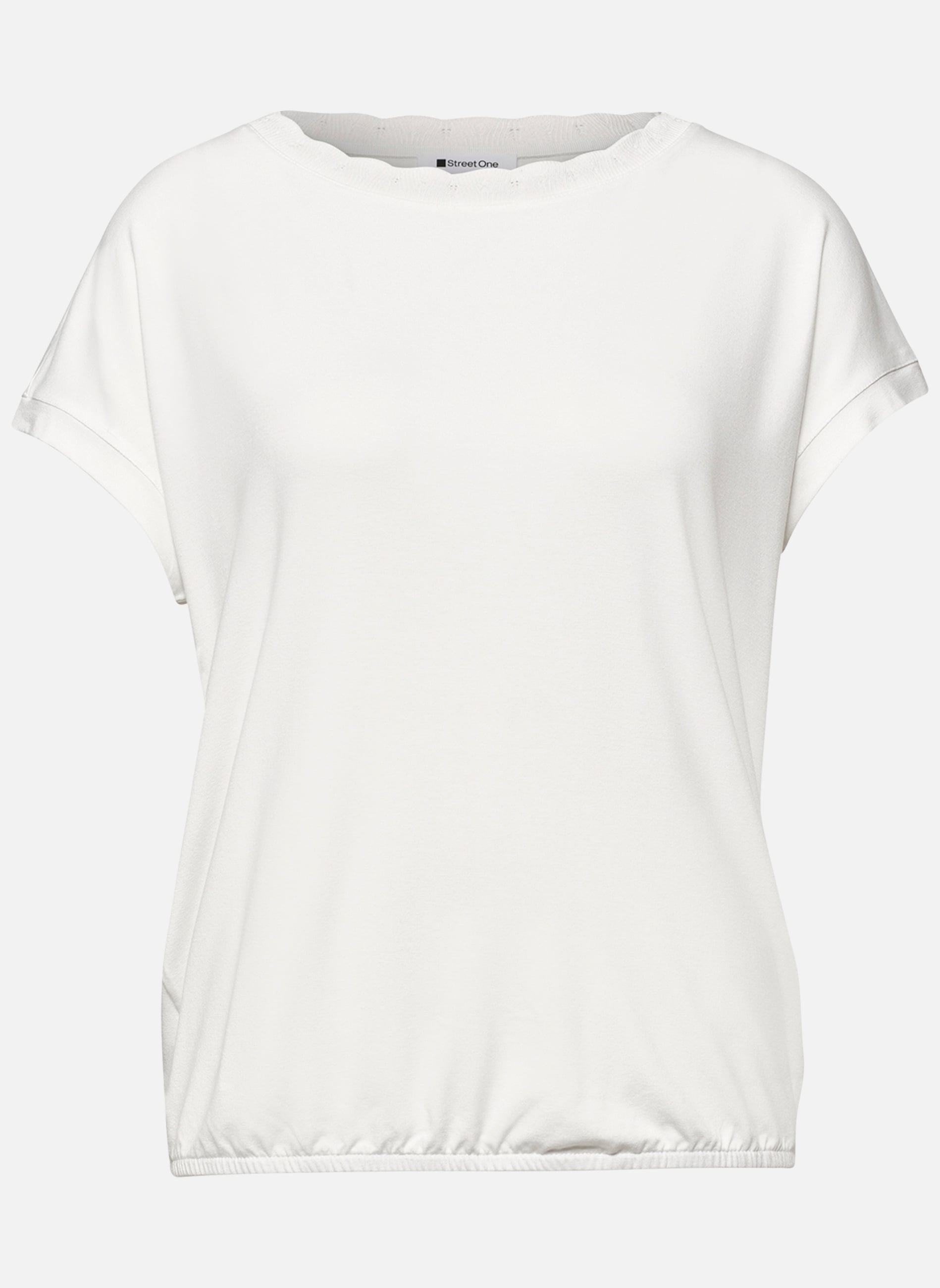 Tee-shirts T-shirt col rond droit MILANO - 325078 femme blanc Street One Tee-shirts T-shirt col rond droit MILANO - 325078 femme blanc Blanc