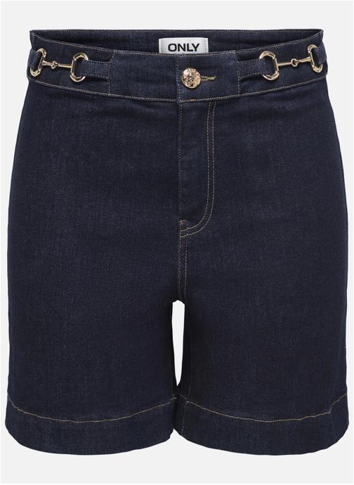 ONLY Shorts Short coton taille intermédiaire droit - 15371323 femme bleu