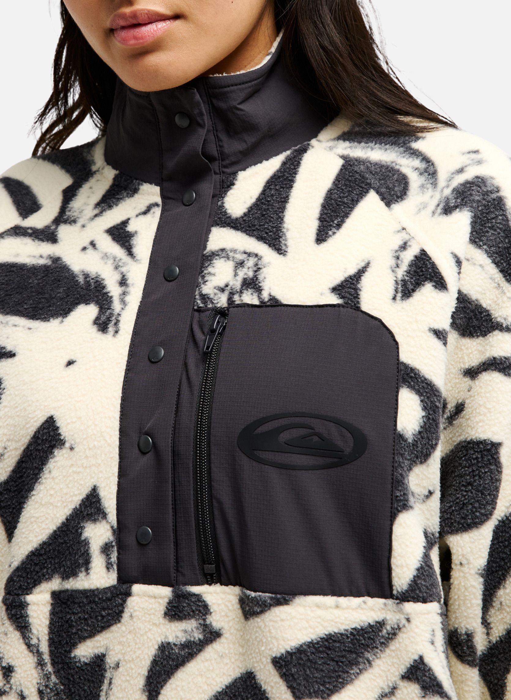 Vestes polaires Renek Polar femme noir Quiksilver Vestes polaires Renek Polar femme noir Noir & blanc