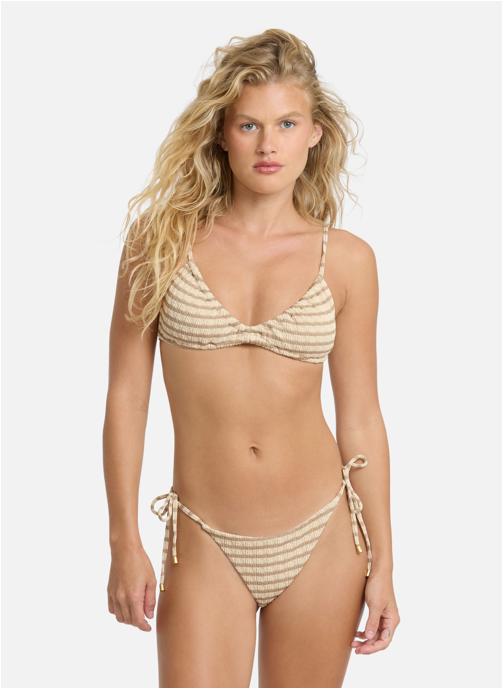 Billabong Bas de maillot culotte Wavey Daze Tie Side Tanga femme beige