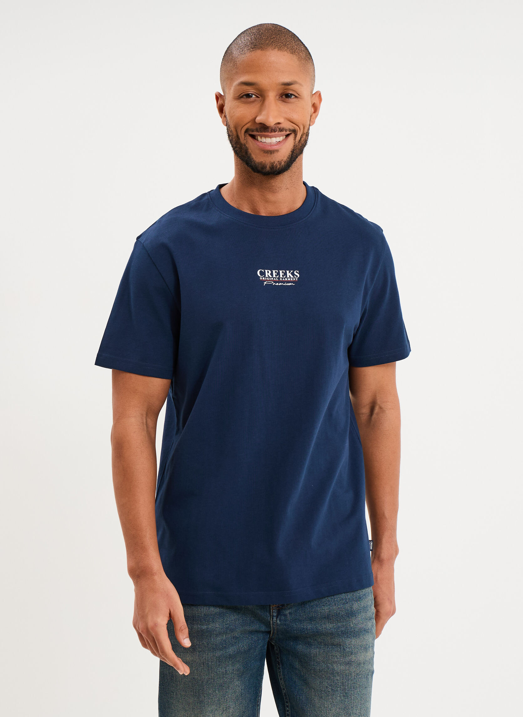 Tee-shirts CRE1TEELETTER homme bleu CREEKS Tee-shirts CRE1TEELETTER homme bleu Bleu foncé