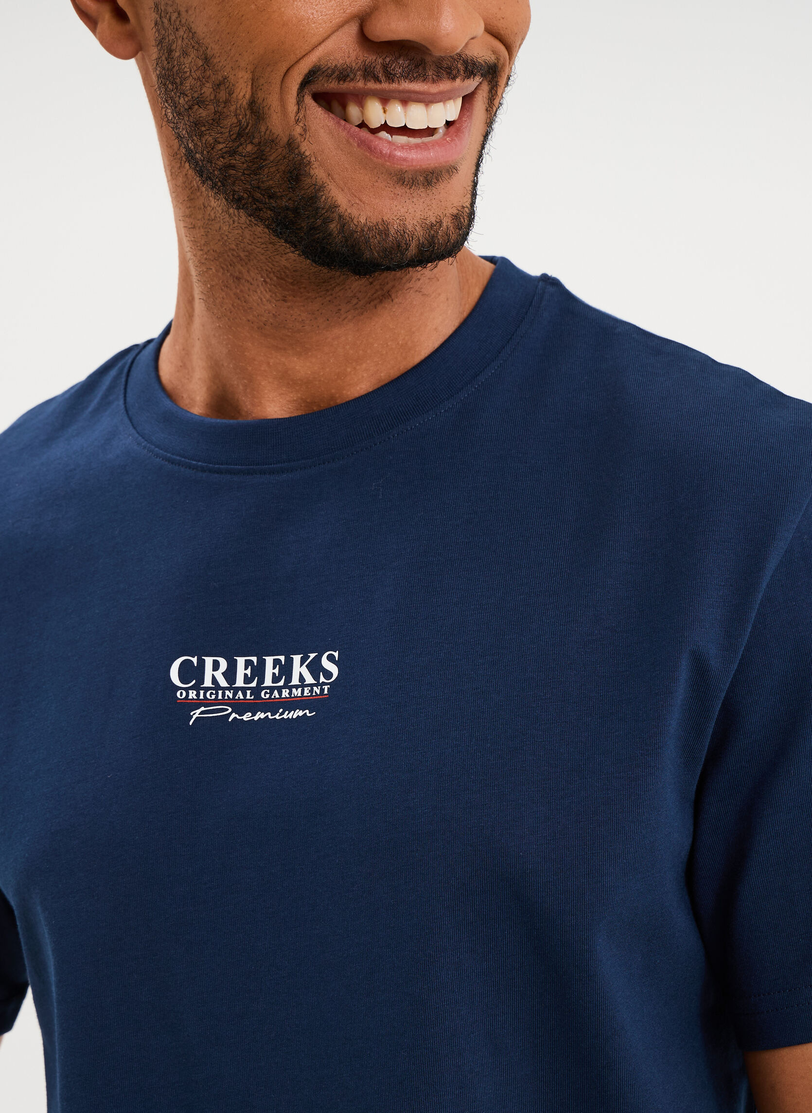 Tee-shirts CRE1TEELETTER homme bleu CREEKS Tee-shirts CRE1TEELETTER homme bleu Bleu foncé