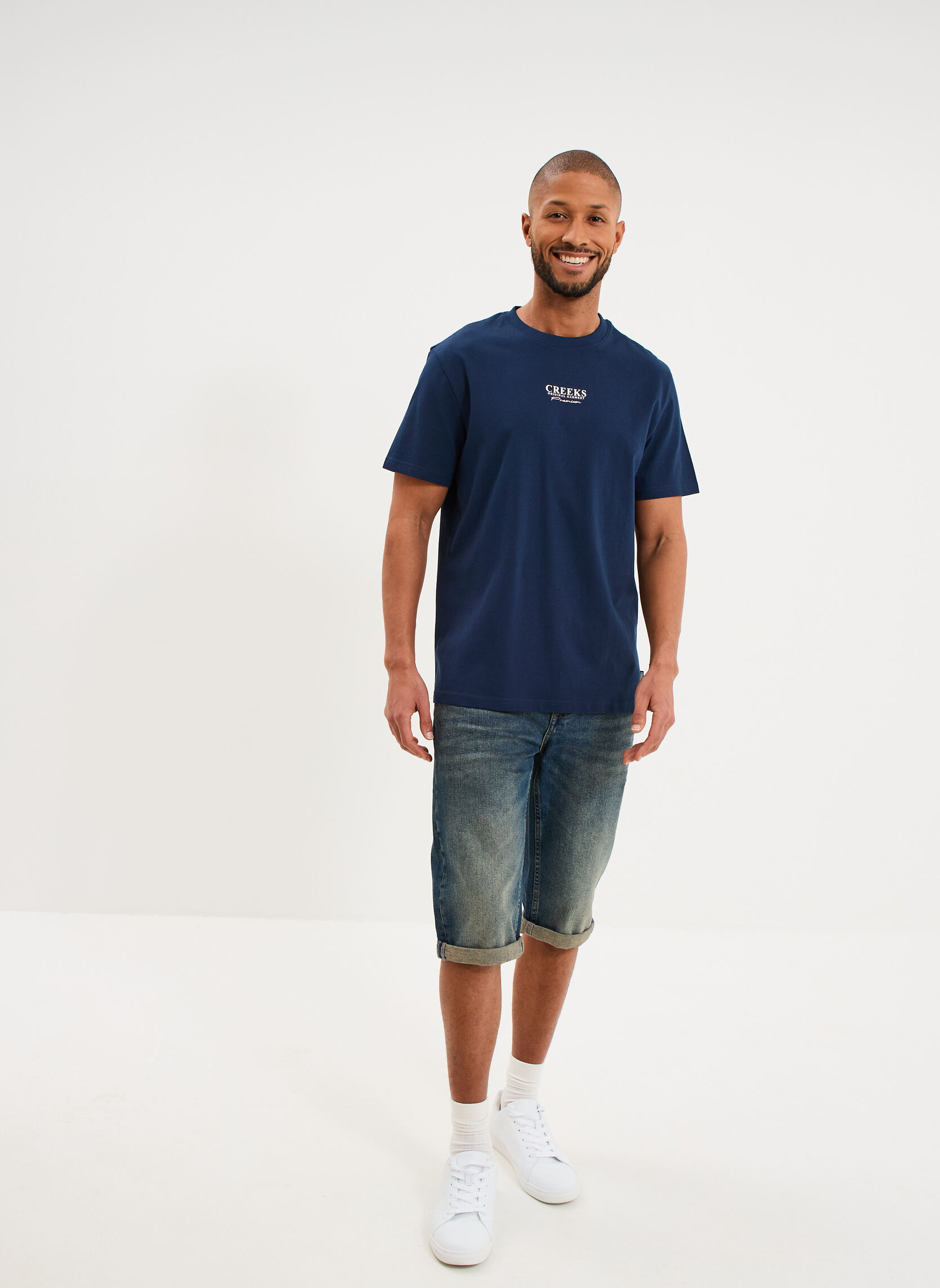 Tee-shirts CRE1TEELETTER homme bleu CREEKS Tee-shirts CRE1TEELETTER homme bleu Bleu foncé
