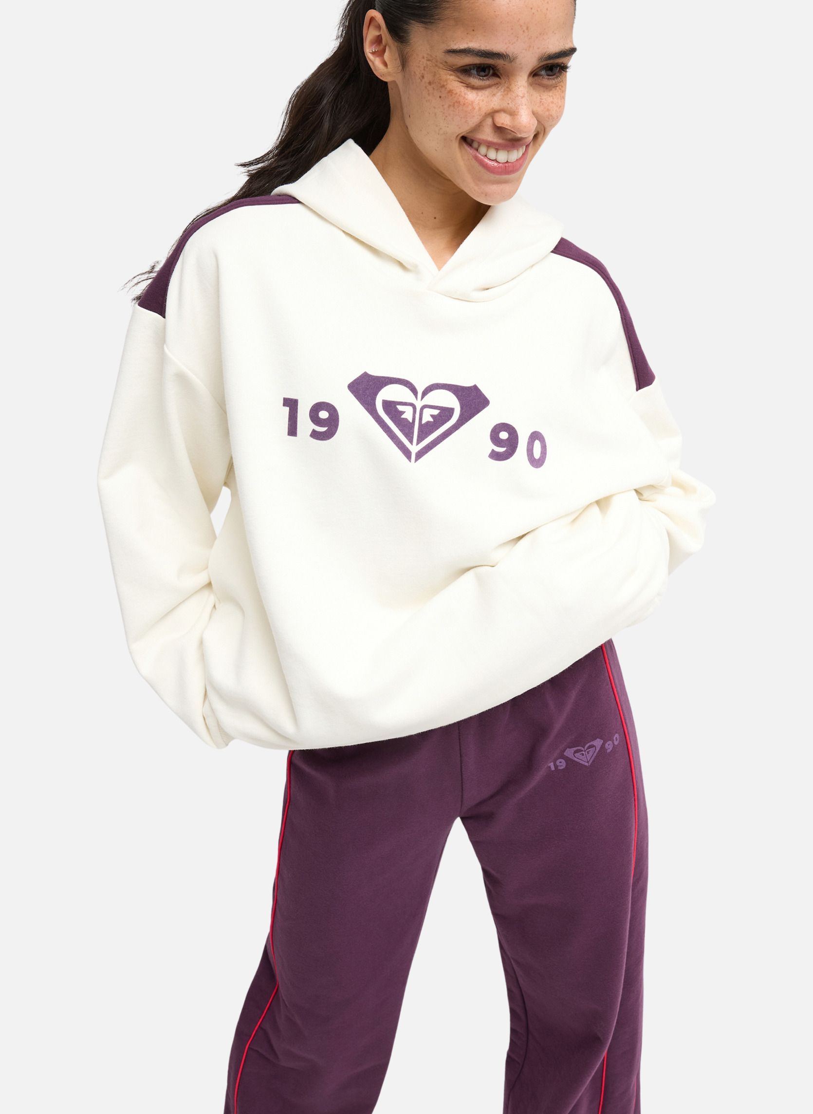 Sweats à capuche Ess Energy Elevated femme blanc Roxy Sweats à capuche Ess Energy Elevated femme blanc Blanc