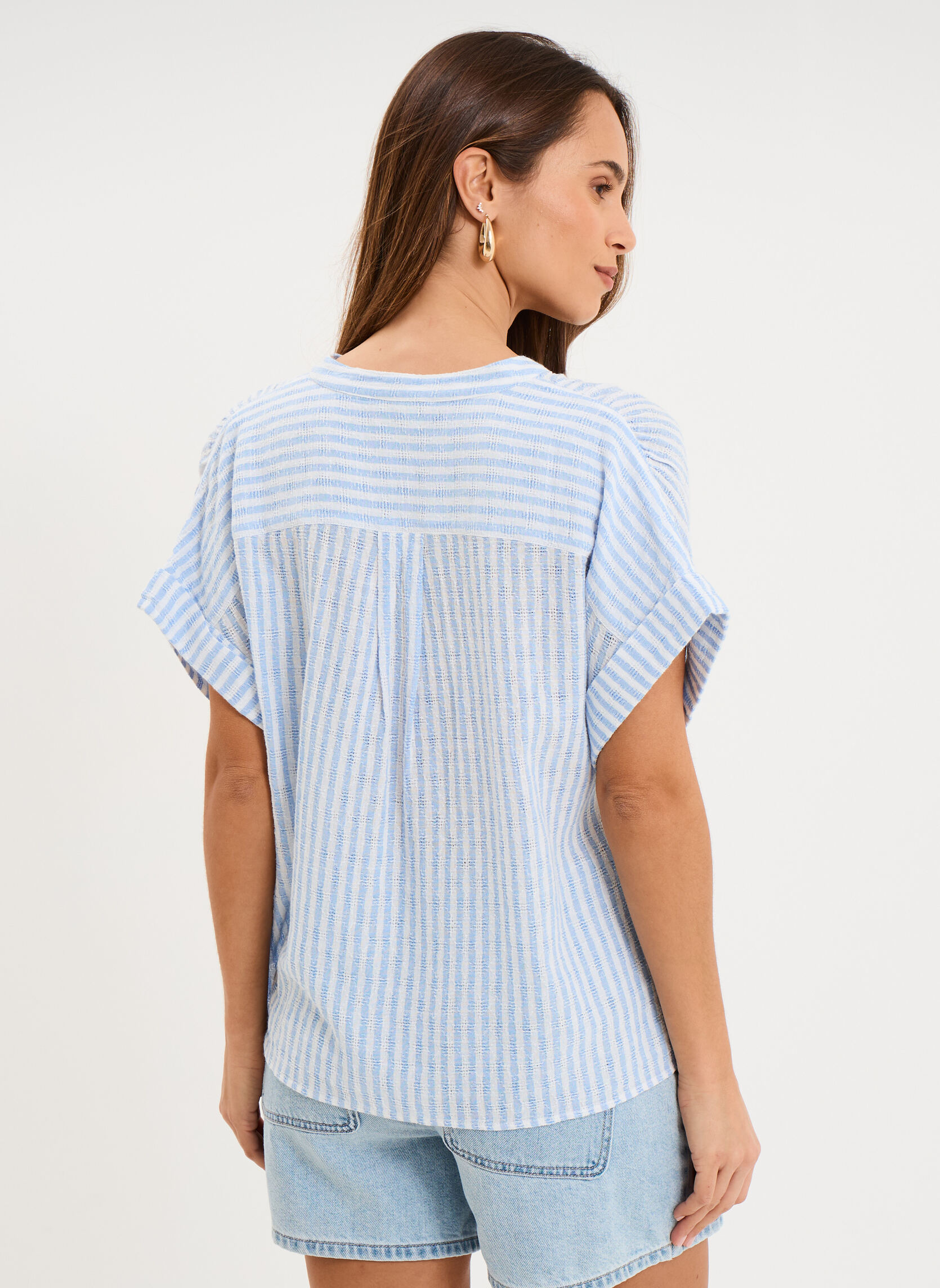 Blouses CRE3_CBICOSTRIPE femme bleu CREEKS Blouses CRE3_CBICOSTRIPE femme bleu Bleu clair