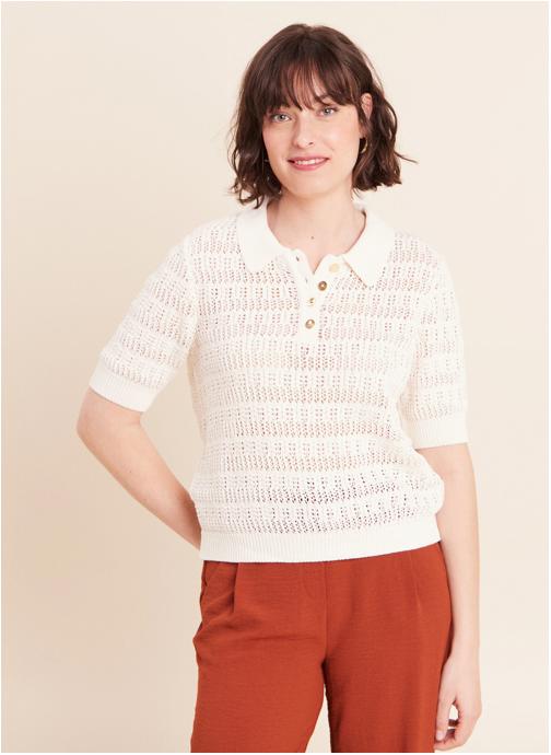 Bréal Pulls MIPOLOCRAFT femme blanc