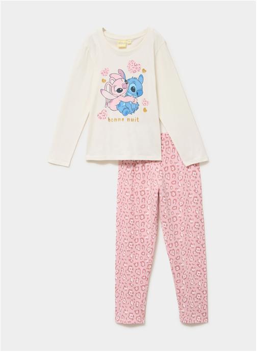 Stitch Combinaisons et grenouillères PYJLSTITCH_LEOPARD fille rose