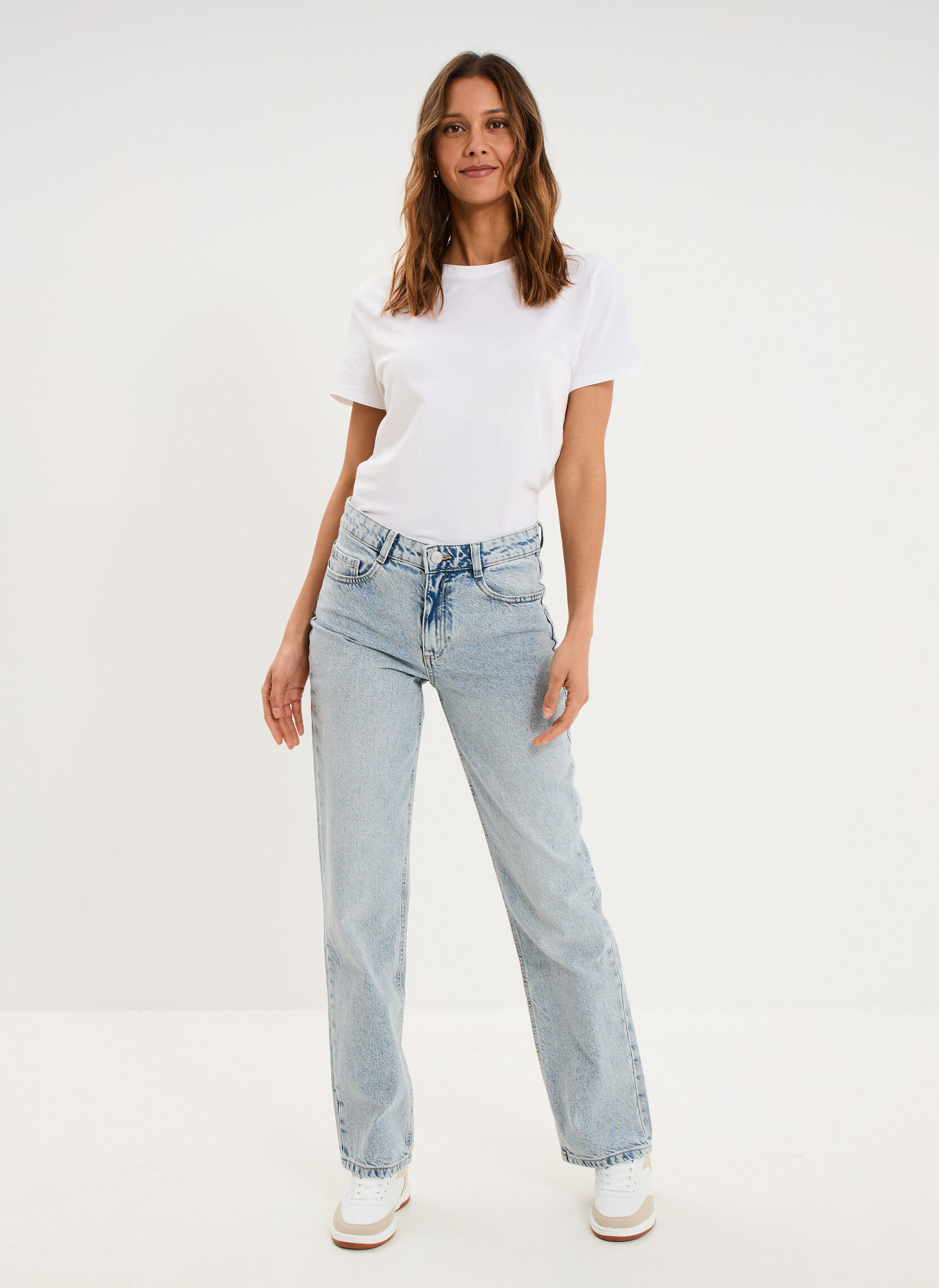 Jeans droit CRE3_DORTMUND26 femme bleu CREEKS Jeans droit CRE3_DORTMUND26 femme bleu Bleu clair