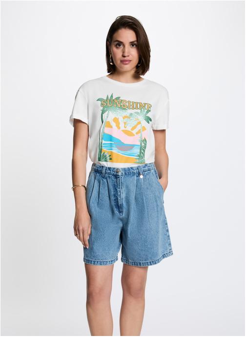 Morgan Tee-shirts 262-DSHINE femme blanc