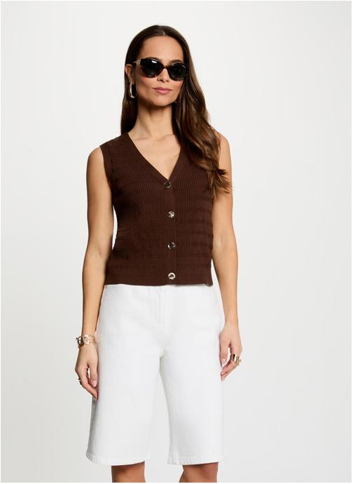 Morgan Gilets 262-MJILO femme marron