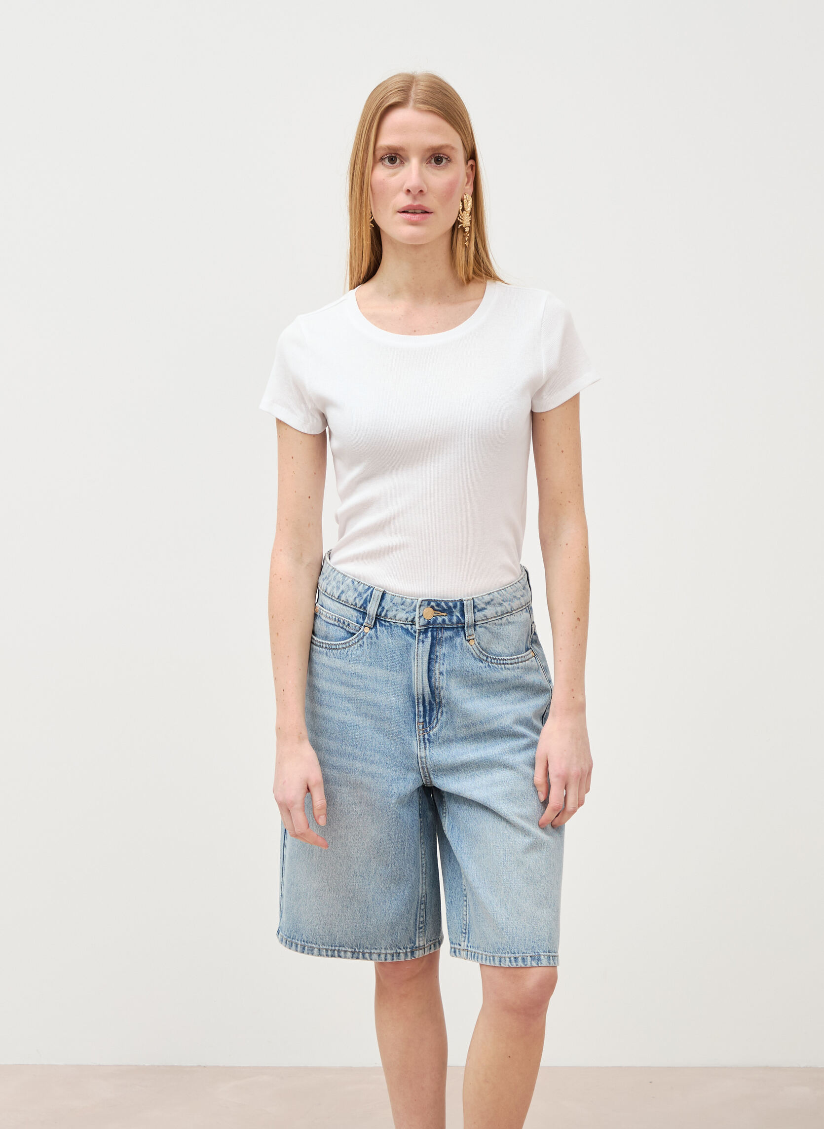 Shorts JORT1F femme bleu Bonobo Shorts JORT1F femme bleu Bleu clair