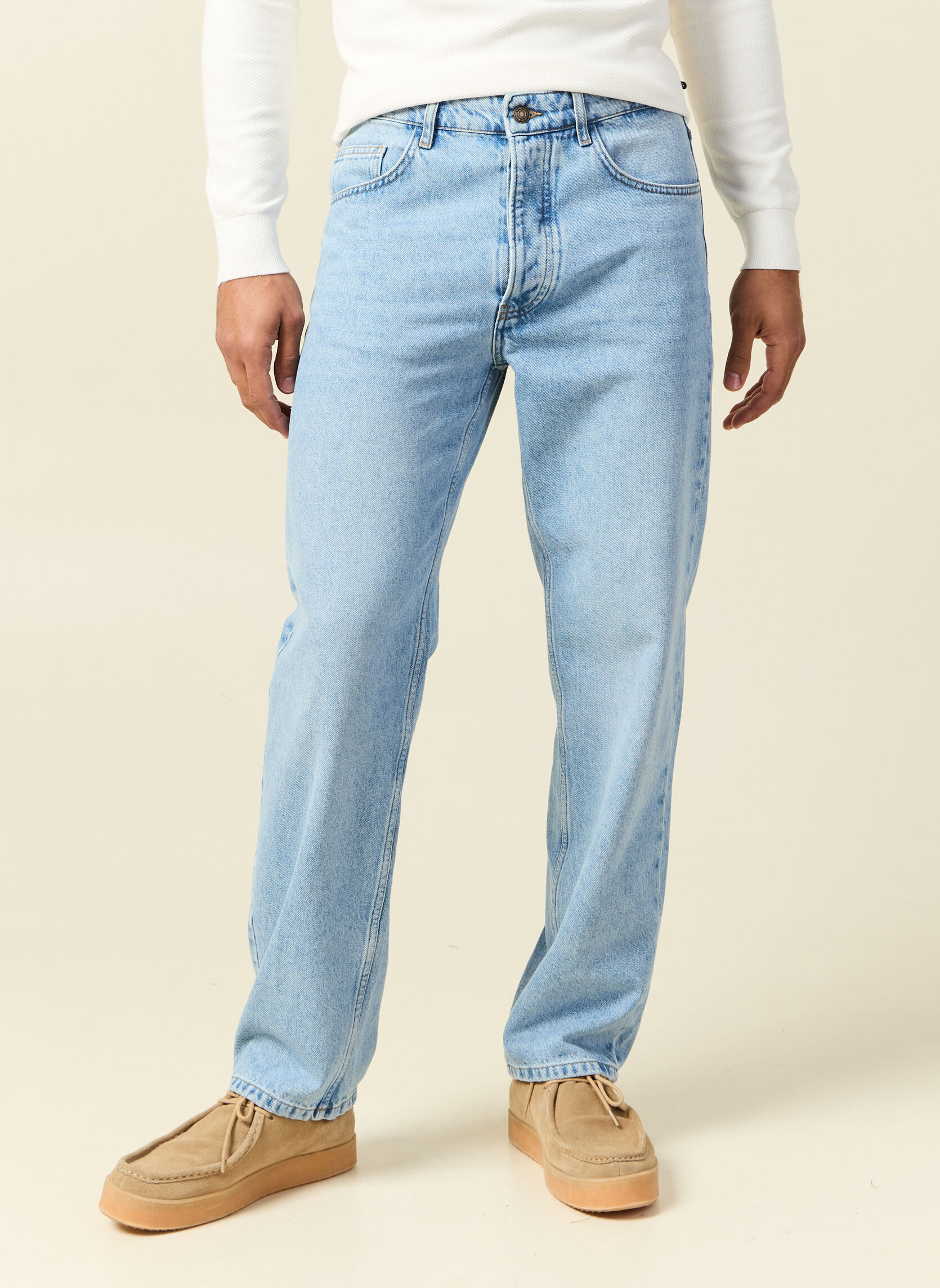 Jeans droit RELAX-INNOV homme bleu Bonobo Jeans droit RELAX-INNOV homme bleu Bleu clair