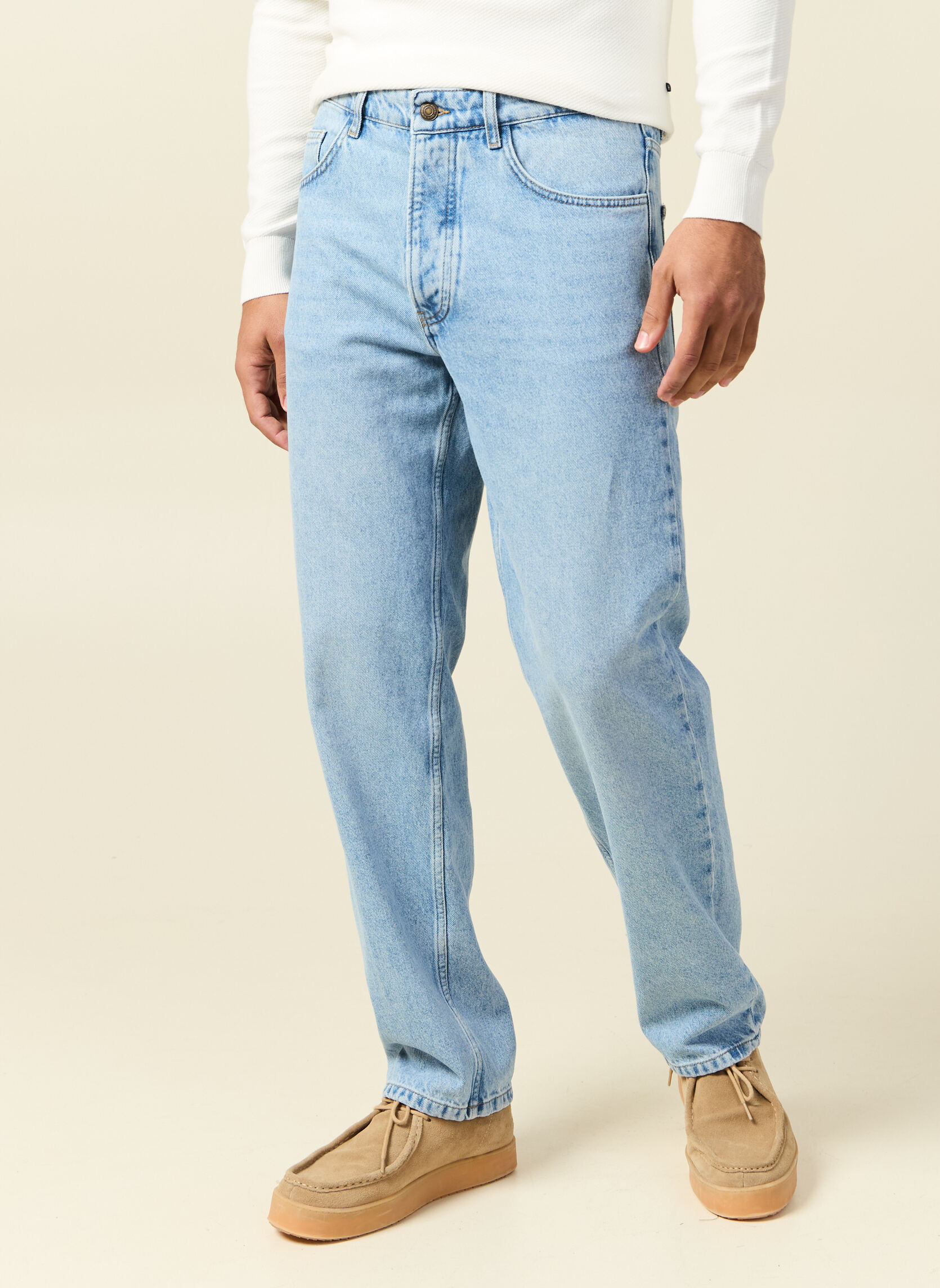 Jeans droit RELAX-INNOV homme bleu Bonobo Jeans droit RELAX-INNOV homme bleu Bleu clair