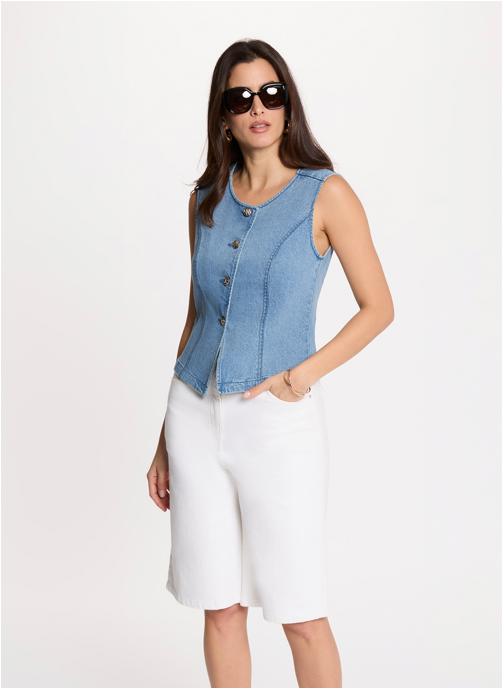 Morgan Gilets 262-CROCAS femme bleu