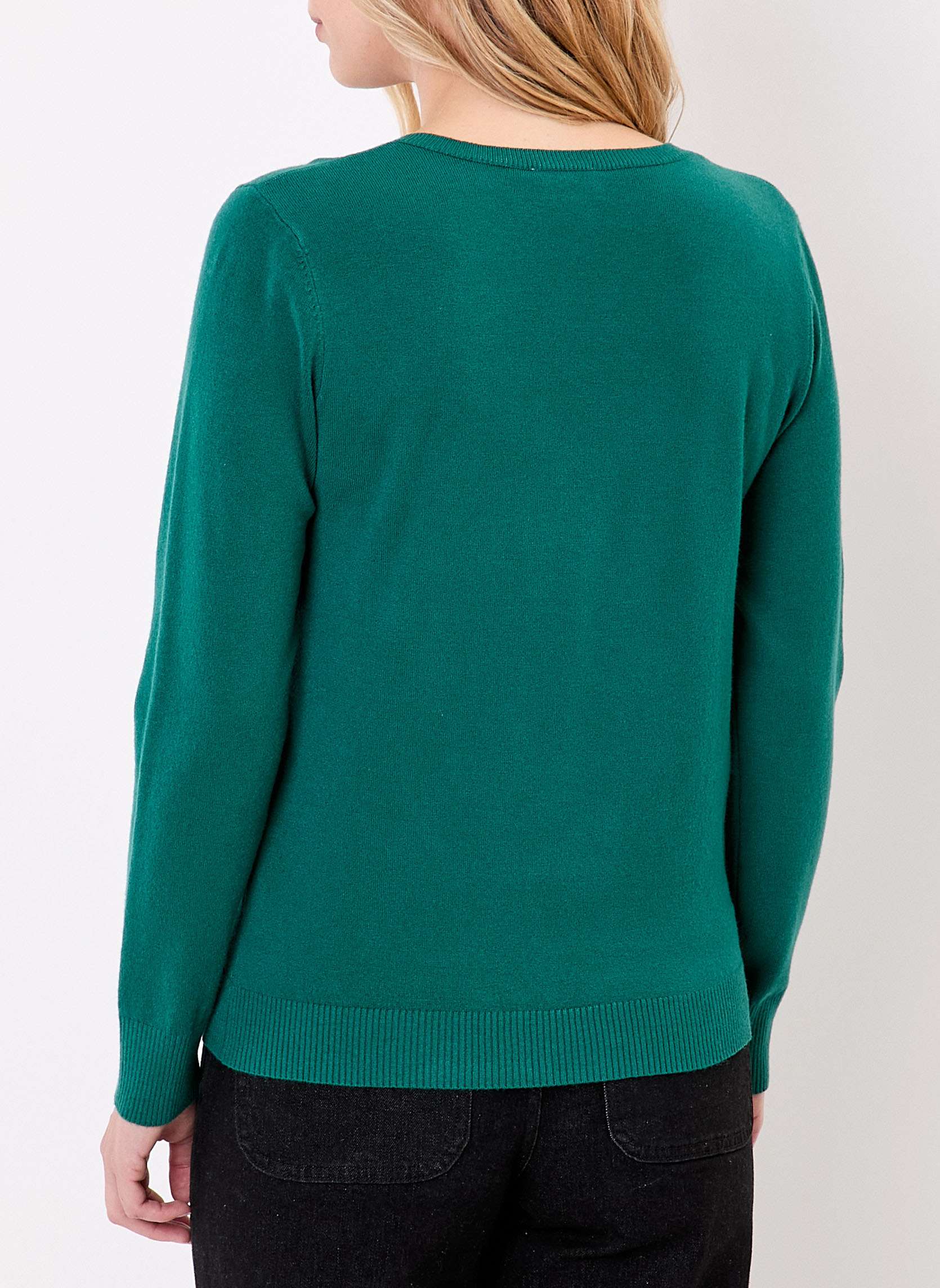 Pulls Pull maille col V HAYA femme vert La Fiancée Pulls Pull maille col V HAYA femme vert Vert emeraude