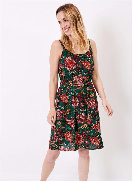 La Fiancée Robes Robe imprimée fluide sans manches avec ceinture NATHOR femme vert