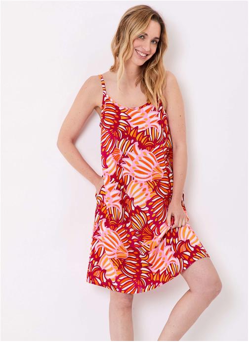La Fiancée Robes Robe imprimée fluide sans manches avec ceinture NATHOR femme rouge