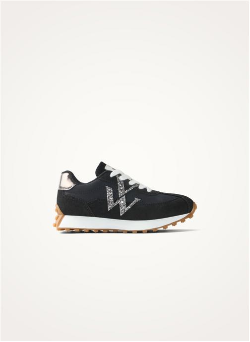 Vanessa Wu Baskets basses Mini FLOW Initials fille noir
