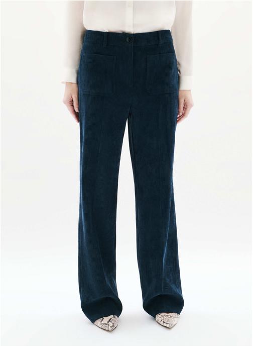 Caroll Pantalons droit 252P-PELLEY2 femme bleu