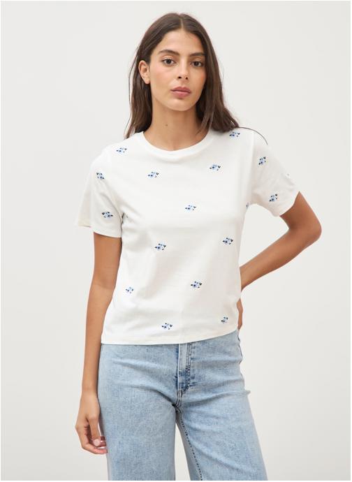 Bonobo Tee-shirts BRODFLOCOUF femme beige