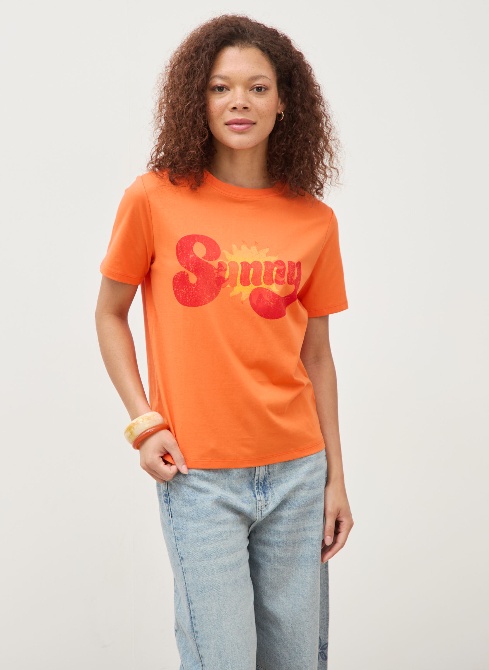 Tee-shirts ANIMWORDCOUF femme orange Bonobo Tee-shirts ANIMWORDCOUF femme orange Orange