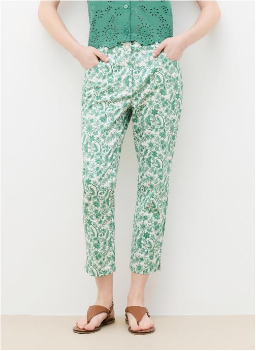 Caroll Pantalons droit 261P-PASONATAPRINT femme vert