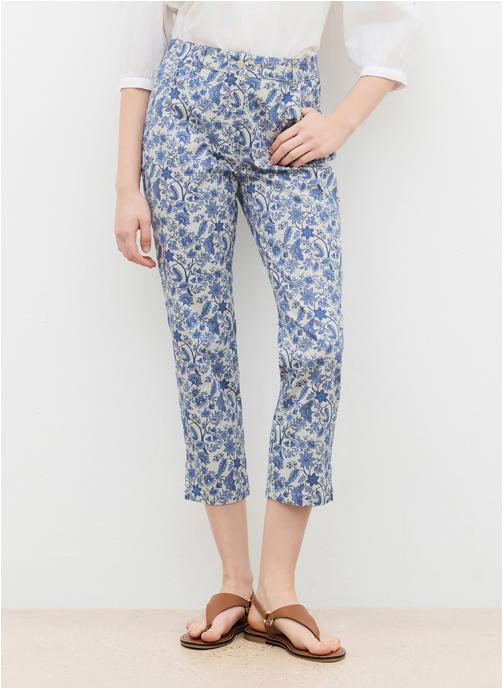 Caroll Pantalons droit 261P-PASONATAPRINT femme bleu