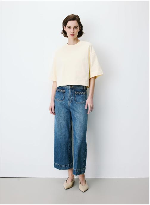 Grace & Mila Tops T-shirt oversize court en coton vanille Arvel femme beige