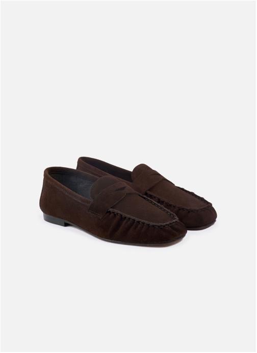 JULES & JENN Mocassins Mocassins plissés Thaïs femme marron