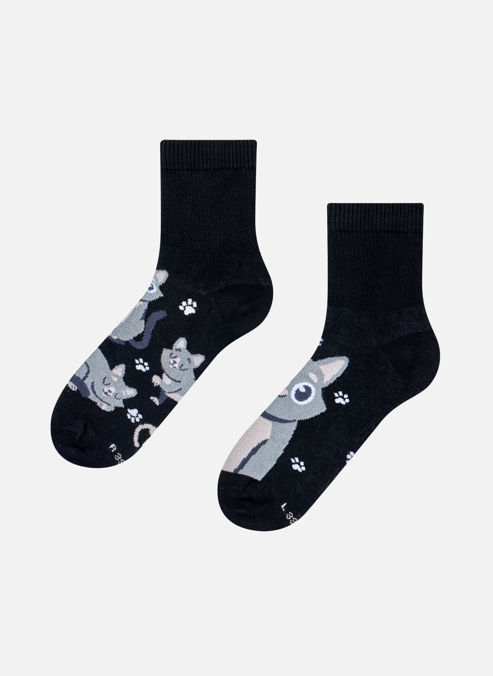 Chaussettes Courtes Anti-Stress Chat Gris homme noir Dedoles Chaussettes Courtes Anti-Stress Chat Gris homme noir Noir