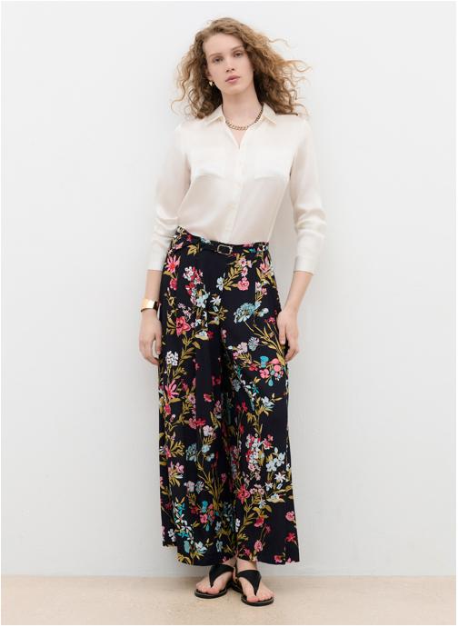 Caroll Pantalons droit 262P-PINCEAUPRINT femme noir