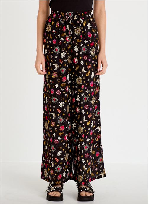 Cache Cache Pantalons droit PANMOONPRINT femme noir