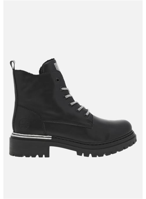 Rieker Bottines basses Bottines noires à talon décroché bas avec un zip et des lacets ronds - 707301 femme noir